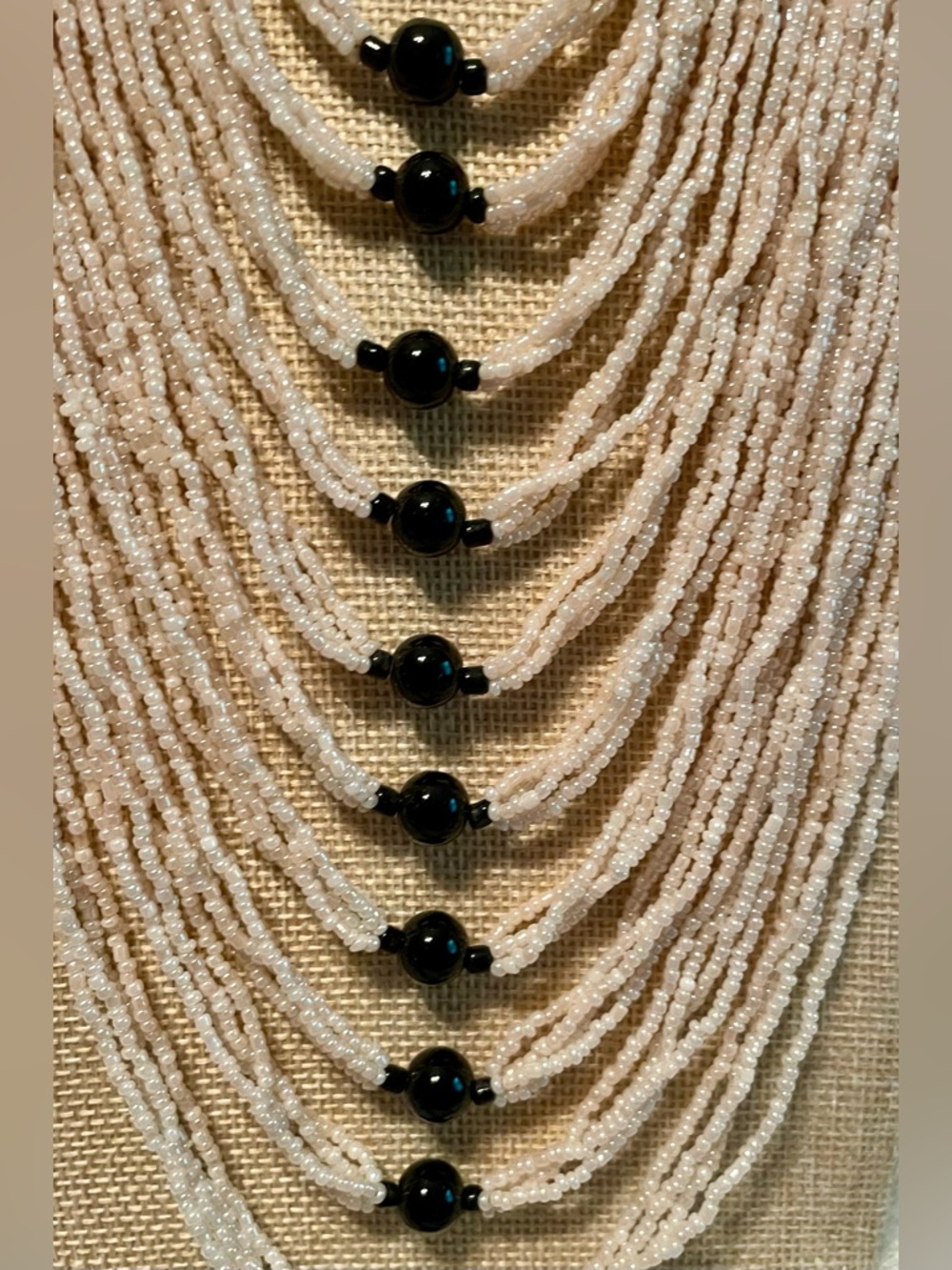Ghanaian Glass Beaded Breastplate Necklace - Picture 2 of 6